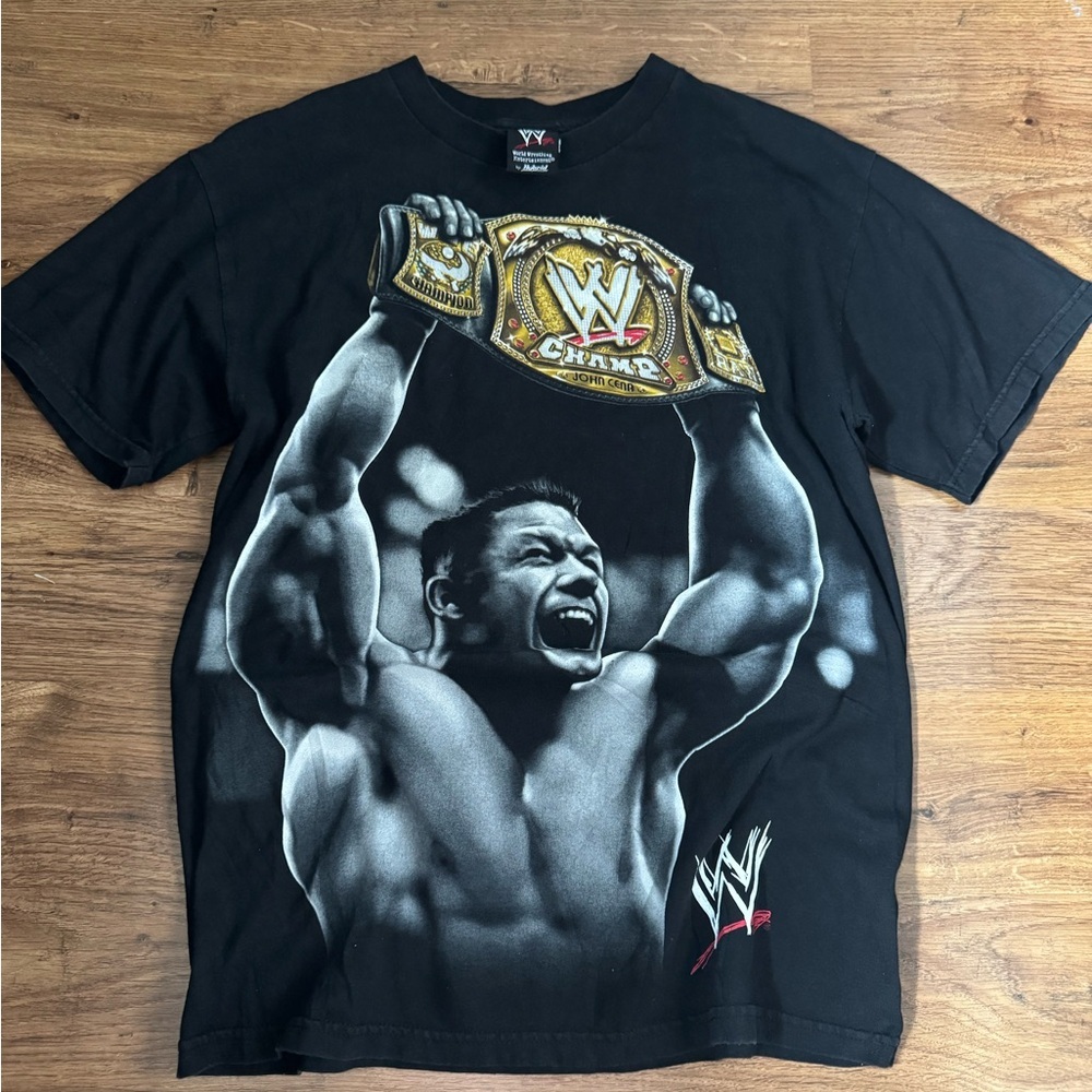 2006 WWE Black Short Sleeve Tee with Championship Graphic